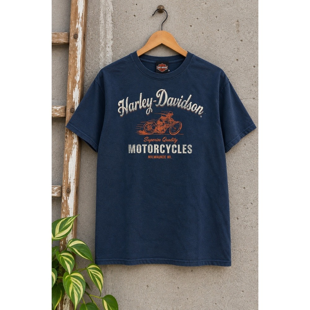 Harley-Davidson Nassau Bahamas Graphic T-Shirt Navy Blue Mens Large Milwaukee WI